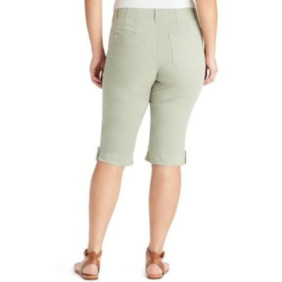 Gloria Vanderbilt Womens White Mid Rise Pockets Capris Pants Plus Size 24 W New - Picture 2 of 7